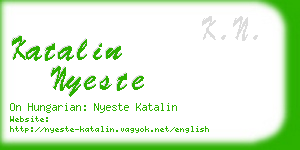 katalin nyeste business card